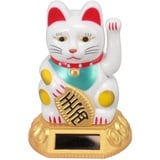 LetCart Winkekatze Lucky Cat - Lustige winkende Katze, Chinesische Glückskatze Dekoration Winken Arm Solar Licht Induktion Statue Figur für Haus Auto Ornamente (Weiß)