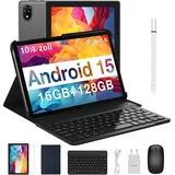 U10 mit Tastatur, WiFi 6 Gaming Tablets Widevine L1, 8MP + 5MP, 5060mAh, Kinder Tablets mit Stift, Tastatur, Maus, Hülle - Grau