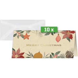 Sigel 10 SIGEL Weihnachtskarten Christmas Art DIN lang