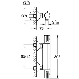 Grohe Grohtherm 800 Thermostat-Brausebatterie (34558000)