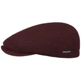 Stetson Belfast Flatcap - Schiebermütze Herren - Schirmmütze mit Wolle - Herrenkappe Herringbone mit Innenfutter (Baumwolle) - Wollcap Herbst/Winter - Flat Cap dunkelrot 57 cm - 57