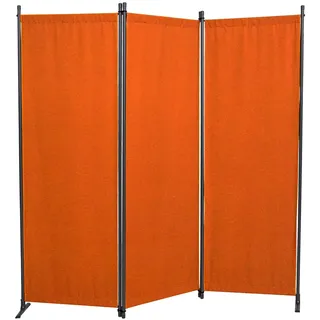 ANGERER Paravent 3-TLG., Sicht- & Sonnenschutz, Raumtrenner, Innen & Outdoor Büro Balkon/Terrasse, Schlafzimmer, Garten, Made in Germany, abwischbare Bezüge, PE Terracotta