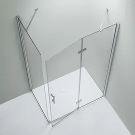 nextrend - gmbh Bernstein DX403 Eckdusche mit Drehtür rechts 80 x 80 cm transparent Echtglas