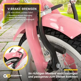 ACTIONBIKES MOTORS Actionbikes Kinderfahrrad Starlight 12 Zoll Rosa, Stützräder, Fahrradkorb, Klingel, Kettenschutz (Classic)