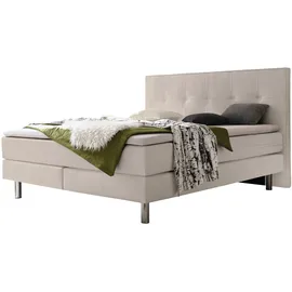 Hasena Fleur Boxspringbett 140-180 cm beige Liegefläche:140 x 200 cm, Topper:Base-Topper - Beige