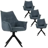 Mr. Deko Esszimmerstuhl Ginosa gepolstert blau 4er Set