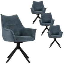 Mr. Deko Esszimmerstuhl Ginosa gepolstert blau 4er Set