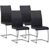 Albatros Freischwinger MURANO Kunstleder schwarz 4er Set