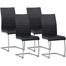 Albatros Freischwinger MURANO Kunstleder schwarz 4er Set