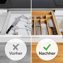 Blumtal Besteckkasten aus Bambus 33,7 x 5 x 44,5 cm