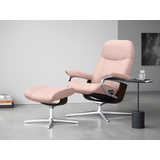 Stressless Stressless® Relaxsessel »Consul«, (Set, Relaxsessel mit Hocker), mit Hocker, mit Cross Base, Größe S, M & L, Holzakzent Braun, pink