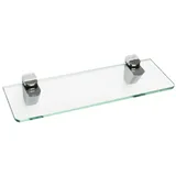einfachgutemoebel Waschtisch-Set Glasregal 30x10cm Sicherheitsglas ESG, Klarglas poliert, (Glasregal, 1-St., Glasregal) weiß