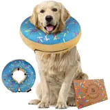 Aufblasbares Hundehalsband als Halskrause Hund | Tolle Alternative zu Halskrause oder Kegelhalsband |Ultrabequeme Hunde-Donuts als Leckschutz Hund zur Erholung| Für Große Hunde (Blau)