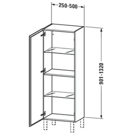 Duravit L-Cube Halbhochschrank individual, Tür links, taupe