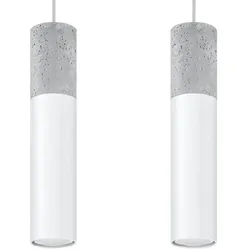 SOLLUX LIGHTING Hängeleuchte "BORGIO", grau (weiß grau), H: 90cm, Lampen, Schleuder