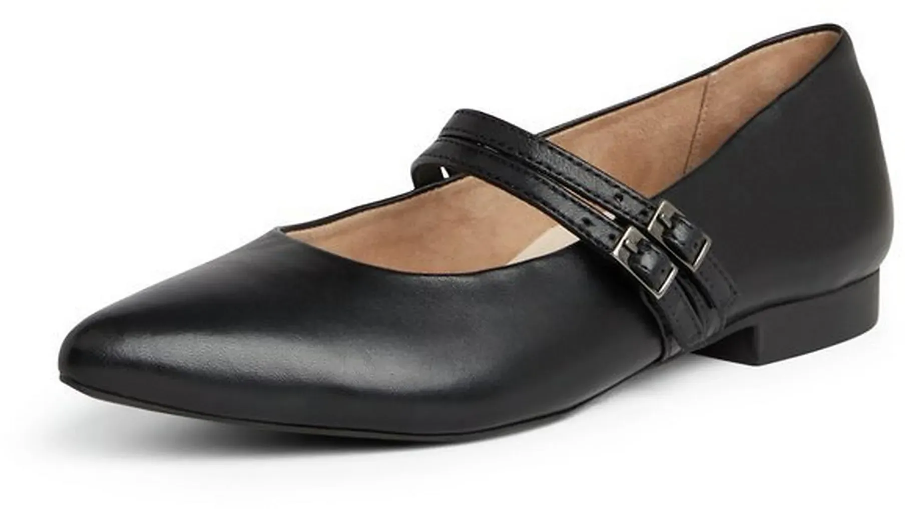 Les ballerines en cuir veau verni  Paul Green noir