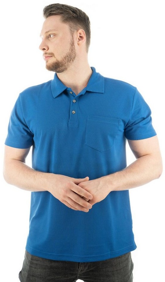 Tom Collins Poloshirt Zanfi Kurzarmshirt mit aufgesetzter Brusttasche blau L