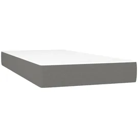 vidaXL Boxspringbett mit Matratze & LED Dunkelgrau 80x200 cm Stoff