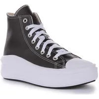 Converse Chuck Taylor All Star Move Platform FOUNDATIONAL Leather Sneaker Schwarz Weiß Weiß, 37.5 EU