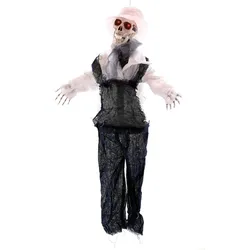Halloween Dekoration - Farmer Skelett mit Funktion, Licht & Sound (80cm)