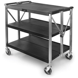 Lacor klappbare Service-Wagen für die professionelle Gastronomie, Stahl und Polypropylen, Räder mit Bremse, bis zu 90 kg 66247