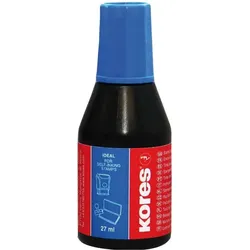 Kores Stempelfarbe, Inhalt: 27 ml, blau