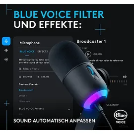 Logitech G Yeti GX dynamisches RGB Gaming-Mikrofon, Schwarz