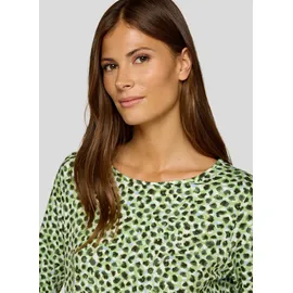 Rabe 3/4-Arm-Shirt RABE, Damen, Gr. 46, farn, Web, Obermaterial: 92% Viskose, 8% Elasthan, bedruckt, tailliert hüftbedeckend, U-Boot-Ausschnitt, Shirts 3/4-Arm-Shirt, mit Animal-Print