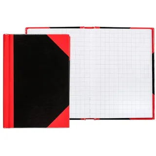 IDENA Kladde kariert 96 Blatt, 70g/m2 schwarz/rot DIN A7