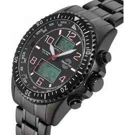 Master Time MTGA-10921-22M Herrenuhr Funk Super Power Schwarz mit Wechselband