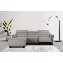 Home Affaire Ecksofa HOME AFFAIRE "Carpari, L-Form, 263 cm, manuelle o. elektrische Relaxfunktion", grau (hellgrau), B:263cm H:97cm T:179cm, Sofas, Ecksofa, USB A/C und Kopfteilverstellung, Topseller