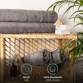 Komfortec Handtuchset 80 x 200 cm grau 2 St.