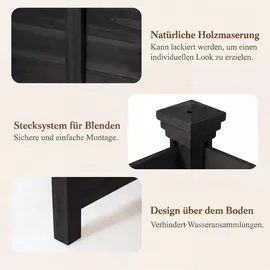 Costway Zaunpfahl 19 x 114 cm Weiß/Kunststoff