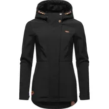 Ragwear Damen Sotfshelljacke Übergangsjacke mit Teddyfleece-Kapuze Yba Intl Black22 Gr. 5XL - 5XL