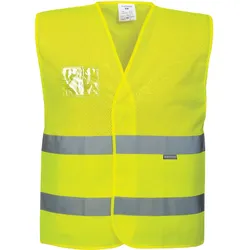 Mesh Warnweste mit Ausweistasche "C494" Kl. 1 - 4XL/5XL - gelb