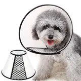SUQ Haustier Kegel Einstellbar Halskrause, Kunststoff Elisabethanischer Kragen Schutzkragen, Anti-Beißen Lecken Sicherheit Halsabdeckung für Kleine Hunde (30-33cm)
