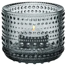 Iittala Teelichthalter Kastehelmi Glas Grau