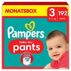 Pampers® Windeln baby-dryTM Monatsbox Größe Gr.3 (6-11 kg) für Babys und Kleinkinder (4-18 Monate), 192 St.