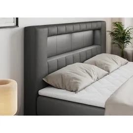 MKS Meble Boxspringbett Dunkelgrau, Textil, 2-Sitzer, H4, Rechteckig, 180x200 cm, Schlafzimmer, Betten, Boxspringbetten