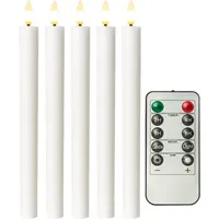 goobay LED-Echtwachs-Stabkerzen 5 St. weiß