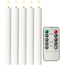 goobay LED-Echtwachs-Stabkerzen 5 St. weiß