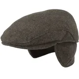 Breiter Herren Schiebermütze mit Ohrenklappen Flatcap Schirmmütze aus Wolle, Wasserabweisend, Knatschbar, Hautfreundlich - 60