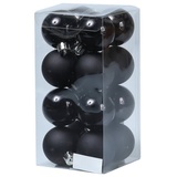 MARELIDA Christbaumkugeln Weihnachtskugeln bruchfest D: 4cm schwarz 16er Set