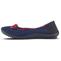 Barfußschuh LEGUANO "STYLE MARITIM", Damen, Gr. 42, blau (dunkelblau), Textil, sportlich, Schuhe Ballerina Barfußschuh Socksneaker Sommerschuh, Ballerina, Slipper, Bequemschuh mit modischen Durchzügen