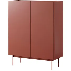 Feldmann-Wohnen Highboard 97 x 122 x 37 cm Keramikrot / Eiche