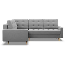 mebligo Eckcouch Textil 4-Sitzer Grau
