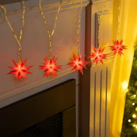 Gravidus LED Lichterkette Sterne rot 2 m