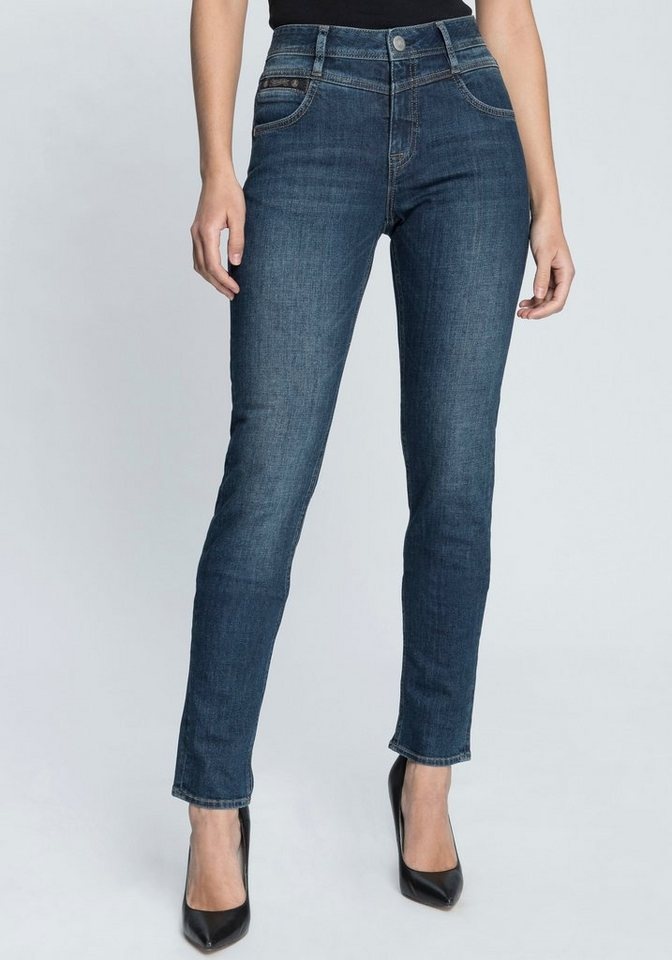 Herrlicher Slim-fit-Jeans PEPPY SLIM RECYCLED DENIM Normal Waist Recycled Polyester blau 25