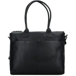 Greenburry Fiorentina Aktentasche Leder 39 cm Laptopfach  schwarz