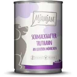 MJAMJAM Leckere Mahlzeit 400g Hundenassfutter 6 x 400 Gramm schmackhafter Truthahn an leckeren Möhrchen